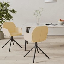  Swivel Dining Chair Set of 2 Cream Velvet, Metal, Plywood - $268.05 CAD
