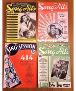 Vintage 1937-39 Song Hits &amp; Sing Session Magazines Lot of 4 *L5 - €16,09 EUR