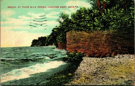 Beach Scene at Four Mile Creek Erie Pennsylvania PA 1909 DB Postcard - £3.57 GBP