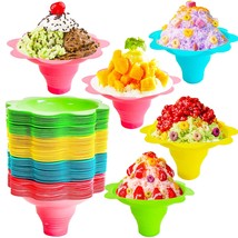 100 Pcs Snow Cone Cups,Flower Shaped Shaved Ice Cups,4 Oz Plastic Snow Cone Bowl - $23.99