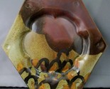 John Freimarck Studio Art Pottery Polygon Six Sided Plate Stylized Butte... - $69.30