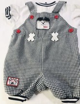 Vintage Celebrity Kids Romper Puppy Dog Black White Checked Checkered Sz... - $12.98