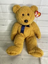 Vintage Ty Beanie Buddies FUZZ Golden Brown Bear Plush Stuffed Animal 1999 - £19.42 GBP