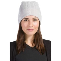 Women&#39;S 100% Pure Cashmere Cable Knit Hat Warm Comfortable Stone - £68.10 GBP