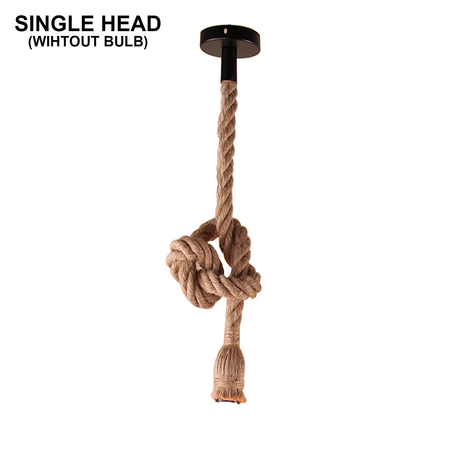 Genixgreen Vintage Hemp Rope Pendant Light DIY Single Double Heads E27 Loft Indu - £140.93 GBP