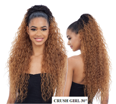 Shake N Go Milky Way Freetress Drawstring Ponytail Que Crush 30&quot; Curly Style - £10.21 GBP+