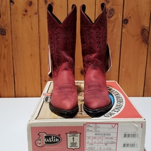 Justin Western Boots L4937 Red Apache Womens Size 8.5B - £19.66 GBP
