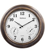 Large Outdoor Clocks With Thermometer And Hygrometer - 18 Inch Silent Ba... - £88.85 GBP