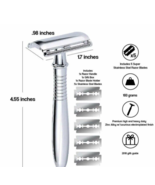 Traditional Classic Double Edge Chrome Shaving Safety Razor + 5 Blades - $21.66 CAD