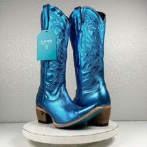 NEW Lane SMOKESHOW Blue Cowboy Boots Womens 9 Leather Western Wear Snip Toe Tall - £190.75 GBP