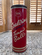 Vintage 1950s Spalding Championship Tennis Ball Tin with Two (2) Tennis Balls - £38.66 GBP