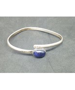 Vintage Susan Roggio Solid Sterling Silver 925 Bangle Bracelet Blue Stone - $72.40 CAD