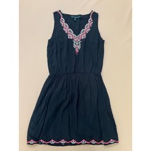 White House Black Market Women&#39;s Embroidered Dress Sleeveless Casual Bla... - $15.84