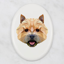 A ceramic tombstone plaque with a Norwich Terrier dog. Art-Dog geometric dog - £7.88 GBP