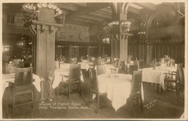 Vtg RPPC 1910s Boston Massachusetts MA Hotel Thorndike English Room Interior - £22.51 GBP
