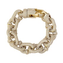 17mm Miami Cuban Chain Bracelet High Quality Micro Pave Iced Out Cubic Zirconia  - £146.31 GBP+