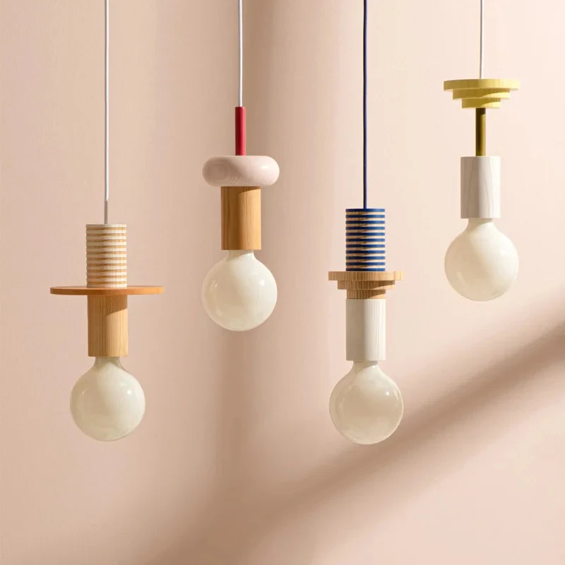 Modern Wood LED Pendant Lights Nordic Kitchen Home Decor Hanging Lamp Re... - $20.25+