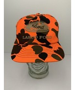 Vintage Lasco Ford Logo Hat Duck Camo Hunting Camouflage Cap Blaze Orang... - €31,76 EUR