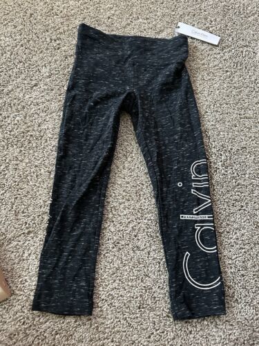 Calvin Klein Performance Capri Leggings Logo Stretch Size XS Active Blac... - $26.17
