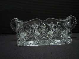 Shannon Designs: Cut Crystal Square Condiment/Candy Tray/Bowl w/Handles RARE - £24.99 GBP