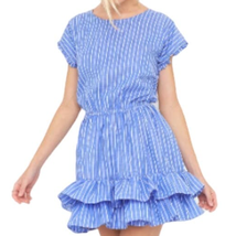 Light Blue Ruffle Short Sleeve Mini Dress Size Small - £27.59 GBP