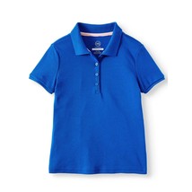 Wonder Nation Girls School Uniform Short Sleeve Interlock Polo, Blue Siz... - $14.84