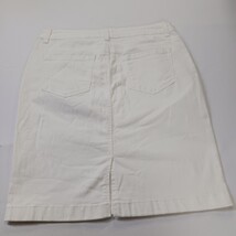 Charter Club Women's White Cotton Blend Rear Slit Denim Skirt Size 10 image 13