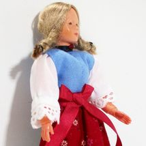 Dressed Lady Woman Doll  11 1050 Bavarian Blue Red Blk Caco Dollhouse Miniature - £26.46 GBP