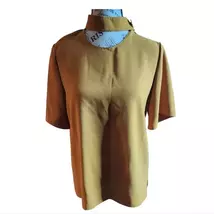 Zara Button Neck Yellow Shirt Size Medium - $17.00
