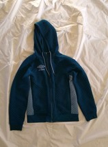 Umbro Men&#39;s Poseidon Coronet Blue Full Zip Hoodie Quilted Fleece Sweatsh... - £36.67 GBP