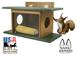 Squirrel House Feeder See-Thru Wall Tree Post Mount Recycled Poly Amish Handmade - £88.44 GBP+