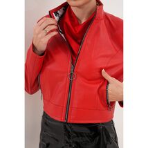 The Elvaris Reversible Red Leather Women Jacket image 2
