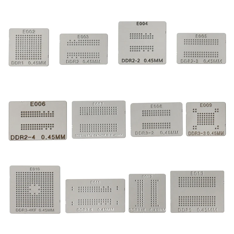 12pcs Memory BGA Stencil Reballing Electronic Welding Tool Kit For  DDR1 DDR2 DD - £103.95 GBP