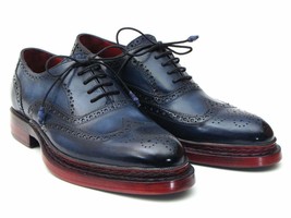 Paul Parkman Mens Shoe Oxfords Navy Blue Leather Wingtip Handmade 027TRPNVY - £647.47 GBP