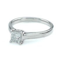 0.75 ct Princess-Cut Diamond Solitaire 14k White Gold Ring Size 7 w/ IGI Cert - £2,750.49 GBP