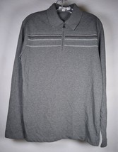 Calvin Klein Mens Henley Zip Shirt Striped Gray LS Top S - £23.37 GBP
