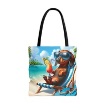 Tote Bag, Dog on Beach, Dachshund, Tote bag, 3 Sizes Available, awd-1208 - £22.38 GBP+