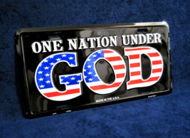 One Nation Under God -*US MADE*- Embossed Metal License Plate Car Auto Tag Sign - £9.95 GBP