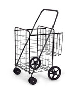 Folding Shopping Cart for Laundry with Swiveling Wheels and Dual Storage... - $1,653.78 MXN