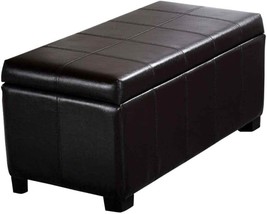 SIMPLIHOME Dover 36 inch Wide Rectangle Lift Top Storage Ottoman Bench in - £131.08 GBP
