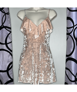 Urban Outfitters Size Medium Crushed Velvet Champagne Pink Cami Bow-Back... - $21.35 CAD