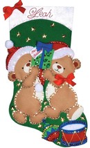 DIY Open Design Works Teddy Bear Fun Christmas Holiday Felt Stocking Kit 5230 - £23.21 GBP