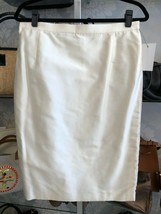 ESCADA Cream Colored Raw Silk Pencil / Straight Skirt Sz 42/US 10/12 - £191.16 GBP
