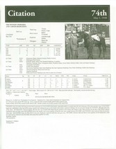 1948 - CITATION - Kentucky Derby Race Chart, Pedigree &amp; Career Highlights  - £15.68 GBP