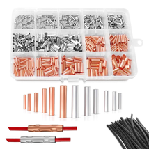 970Pcs Wire Ferrules Kit Tinned Copper Non Insulated Butt Connectors, Ferrule  - £15.21 GBP