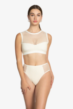 Robin Piccone 241369 Pua Highwaist Bottom Sz L Ecru $98 - $40.19