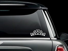 Princess Tiara Die Cut Vinyl Car Window Decal Sticker US Seller US Made - £5.38 GBP+