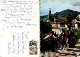 France Ribeauvillé Picturesque Alsace Boy and Girls Bridge Posted VTG Postcard - £7.49 GBP