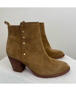 Nine West Freeport Western Suede Leather Ankle Booties Size 8 Camel Tan ... - $808.62 MXN