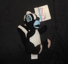 Disney Bambi Flower Black &amp; White Skunk Stuffed Animal Plush Toy Mini B EAN Bag - £11.14 GBP